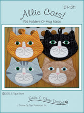 Load image into Gallery viewer, Pattern:  Allie Cats  - ST-1511 - Pot Holders or Mug Mats - Cat Lovers

