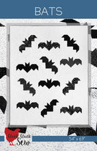 Load image into Gallery viewer, PATTERN:  BATS - CCS191 - by Cluck Clusk Sew - Halloween - Bats - Throw Quilt - Lap Quilt - Fat Quarter Friendly
