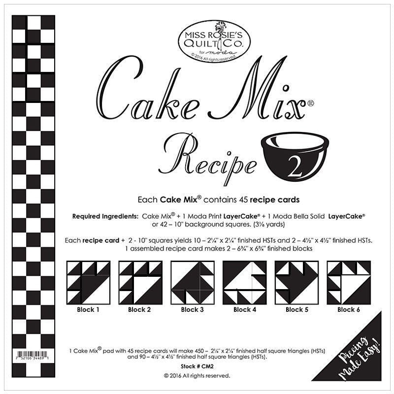PATTERN: Cake Mix Recipe #2 - CM2 - Miss Rosie - Foundation Piecing - Paper Piecing - Layer Cake