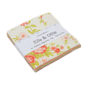 ELLA & OLLIE by Fig Tree for Moda - Floral Posies Light  Green - #20307-15 - One Half Yard - Shortcake Quilt Kit -- Christmas Figs