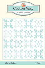 Load image into Gallery viewer, Pattern:  SNOWFLAKES - CW1011 - Cottonway by Bonnie Olaveson of Bonnie &amp; Camille - Modern - Classic - Winter - Two Color Quilt - Aqua
