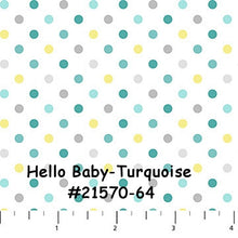 Load image into Gallery viewer, SALE -HELLO BABY - 1/2 Yard - #9000-10 - Solid White Flannel -  Baby Flannel by Northcott - Juvenile - Baby - Mommy and Me -Blue-Green- Gray
