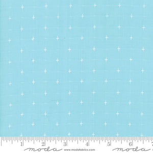 SUGARCREEK SILKY WOVENS - Lt Blue - Sky - One Half Yard - #12230-17 - by Corey Yoder for Moda -Pastels- Plaids - Stripes - Dots - Plus Signs