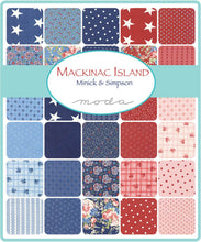 Load image into Gallery viewer, MACKINAC ISLAND - #14889-20 - *** 15&quot; PIECE *** - Large Stars - Red - Minick &amp; Simpson- Moda -White Stars on Red - Quilts of Valor - Remnant

