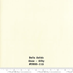 Bella Solids SILKY - SNOW - #9900-11S - 1/2 YARD - Basics - Solids - Neutral - Modern - Reproduction Print Compatible - Civil War Prints