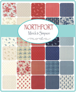 NORTHPORT - Silky Wovens - #12215-12 - Light Blue Check - One Half Yard - Minick & Simpson - Moda - Blue - Cream
