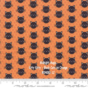 MIDNIGHT MAGIC - #24082-12 - Full Moon - Orange-Pumpkin - by April Rosenthal for Moda - One Half Yard - Halloween