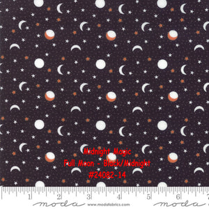 MIDNIGHT MAGIC - #24082-12 - Full Moon - Orange-Pumpkin - by April Rosenthal for Moda - One Half Yard - Halloween