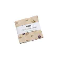 Load image into Gallery viewer, MILL CREEK GARDEN - Layer Cake  - 2240 - 10&quot; Squares - Jan Patek Quilts - Moda - Ivory - Green - Purple - Violets - Log Cabin-Classic Colors
