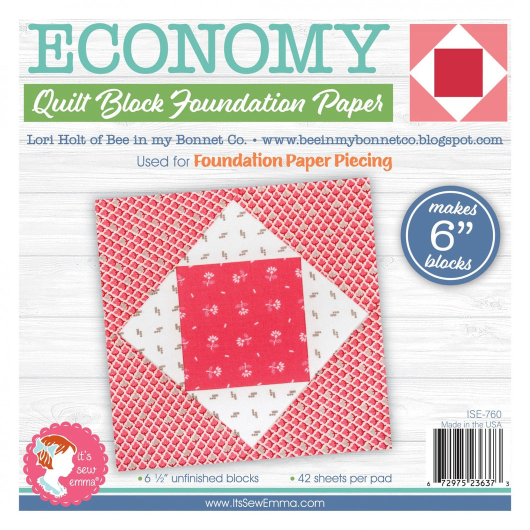 ISE-760 - ECONOMY BLOCK - Foundation Paper Piecing - 6 inch Finished Blocks