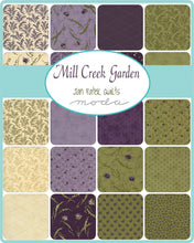 Load image into Gallery viewer, MILL CREEK GARDEN - #2242-11 - Ferns - Ivory and Purple - One Half Yard - by Jan Patek for Moda - Purple - Green - Tan - Classic
