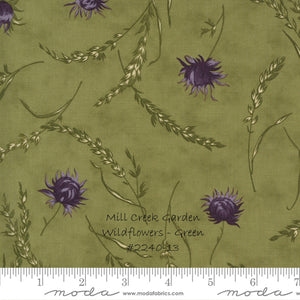 MILL CREEK GARDEN - #2242-11 - Ferns - Ivory and Purple - One Half Yard - by Jan Patek for Moda - Purple - Green - Tan - Classic