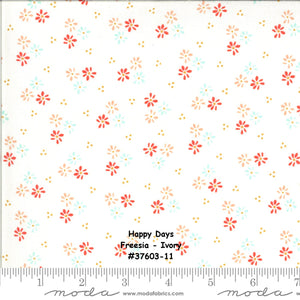 HAPPY DAYS - #37603-21 - Fressia - Navy - by Sherri & Chelsi for Moda - Floral Prints - Spring - Summer - Aqua - Coral - Ivory - Citrine