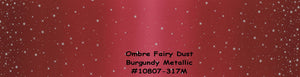 OMBRE FAIRY DUST - Cherry - #10807-314M - One Half Yard -  by V and Co. for Moda - Modern - Silver Stars & Gold - Christmas