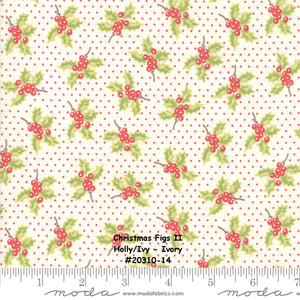 CHRISTMAS FIGS II - #20351-33 - Green/Ivory Swirly Print - by Fig Tree & Co. - Moda - Metro - Vintage - Christmas - Cottage Chic-Ivory-Green