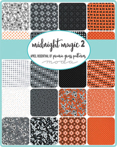 MIDNIGHT MAGIC 2 - 24100 - Jelly Roll - by April Rosenthal of Prairie Grass Patterns - Moda - Halloween - Grey - Orange - Black-Autumn-Fall