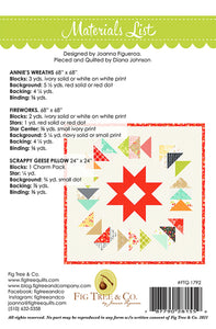 PATTERN:  ANNIE'S Wreaths - Fig Tree Quilts - FTQ1792 - Christmas - Throw Quillt - Lap Quilt - Square Quilt - Christmas Figs II - 68" x 68"