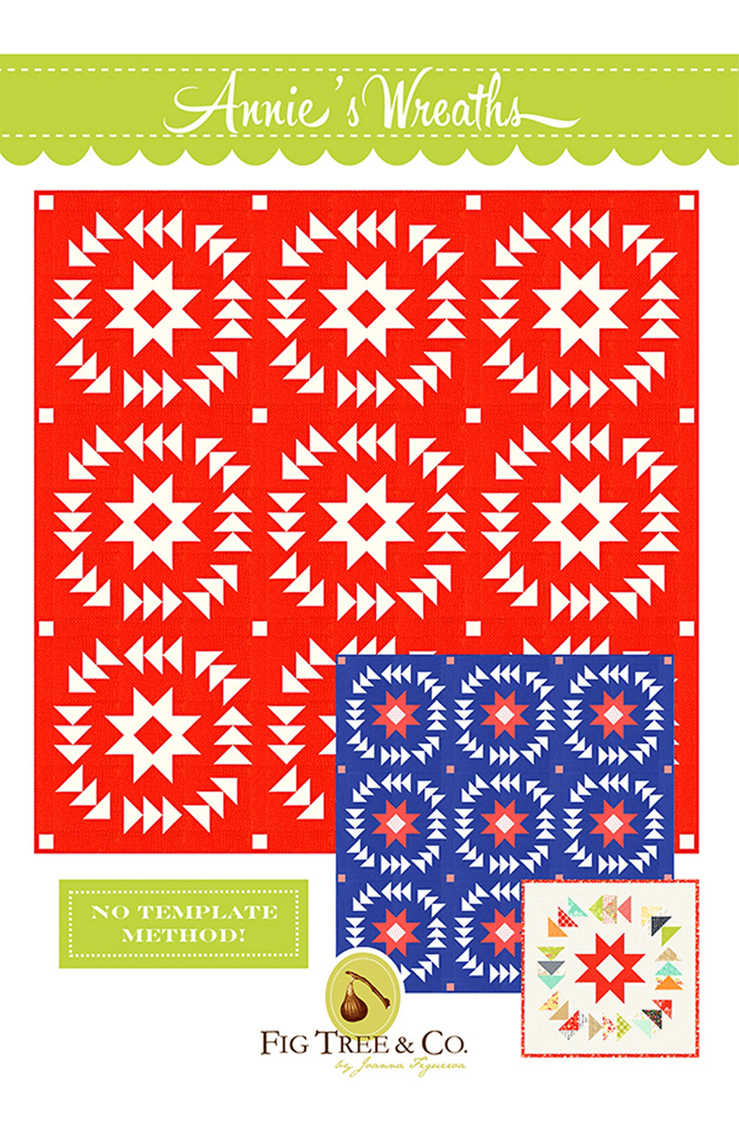 PATTERN:  ANNIE'S Wreaths - Fig Tree Quilts - FTQ1792 - Christmas - Throw Quillt - Lap Quilt - Square Quilt - Christmas Figs II - 68