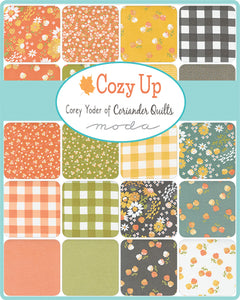 COZY UP - Layer Cake - #29120 - by Corey Yoder for Moda - Autumn - Rich Yellows, Oranges, Greens, Grays, and Teal - Checks - Floral