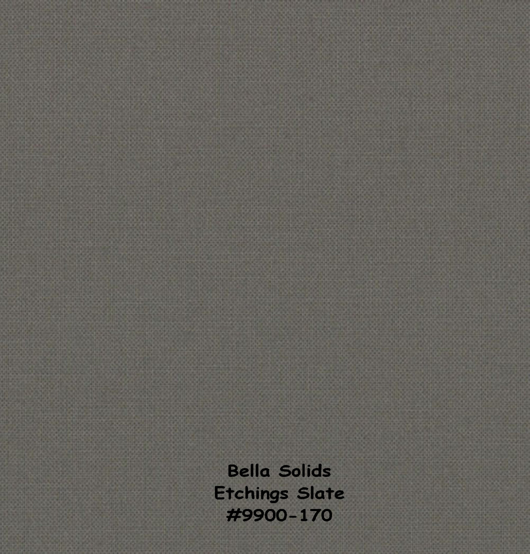 Bella Solids - ETCHINGS SLATE - 1/2 YARD - #9900-170 - Dark Gray - Solids - Modern - Apricot & Ash - Corey Yoder