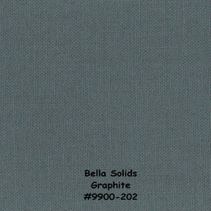 Bella Solids - GRAPHITE - 1/2 YARD - #9900-202 - Dark Gray - Solids - Modern - Blender