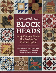 Pattern Book:  Moda BLOCK HEADS - Original Block Head Blocks - B1483 - 48 Quilt Along Blocks-Bongean-Chutchian-Hagmeier-Morton-Patek-Nelson