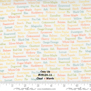 COZY UP - #29124-11 - Cloud - Words - Multi Color - by Corey Yoder for Moda -Autumn - Neutral - Low Volume - Great Background
