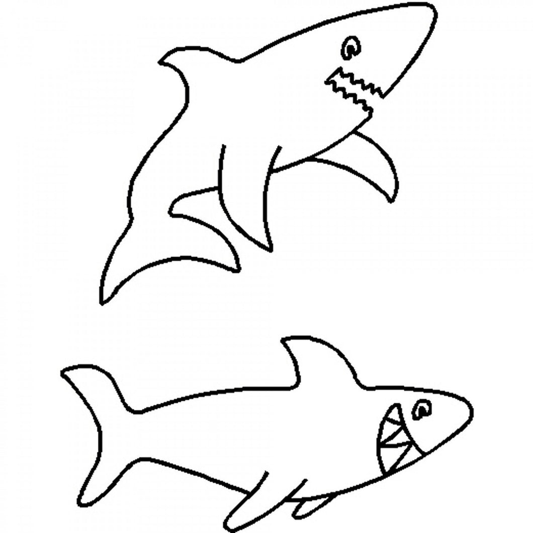 NOTION - Stencil - Template:  Sharks - Quilting Stencil - Applique Stencil  - Template - Animal - Water Animals