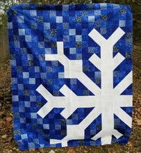 Load image into Gallery viewer, PATTERN:   Snowflake - Modern Handcraft - MH-009 - 60&quot; x 72&quot; - Solids - Metallic - Throw Quilt- Lap Quilt- Wall Hanging- Twin Quilt - Modern
