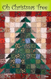 Pattern:  Oh Christmas Tree - #SSQ309 - by Saginaw St. Quilt - Rag Quilt - Christmas Tree